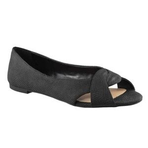 Mix No. 6 Barbro Black Nubuck Snake Peeptoe Flats